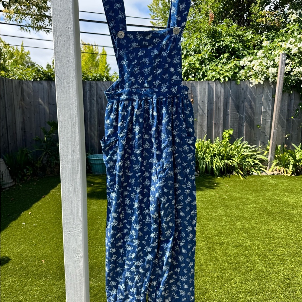 Loco Lindo Floral Chambray Jumpsuit